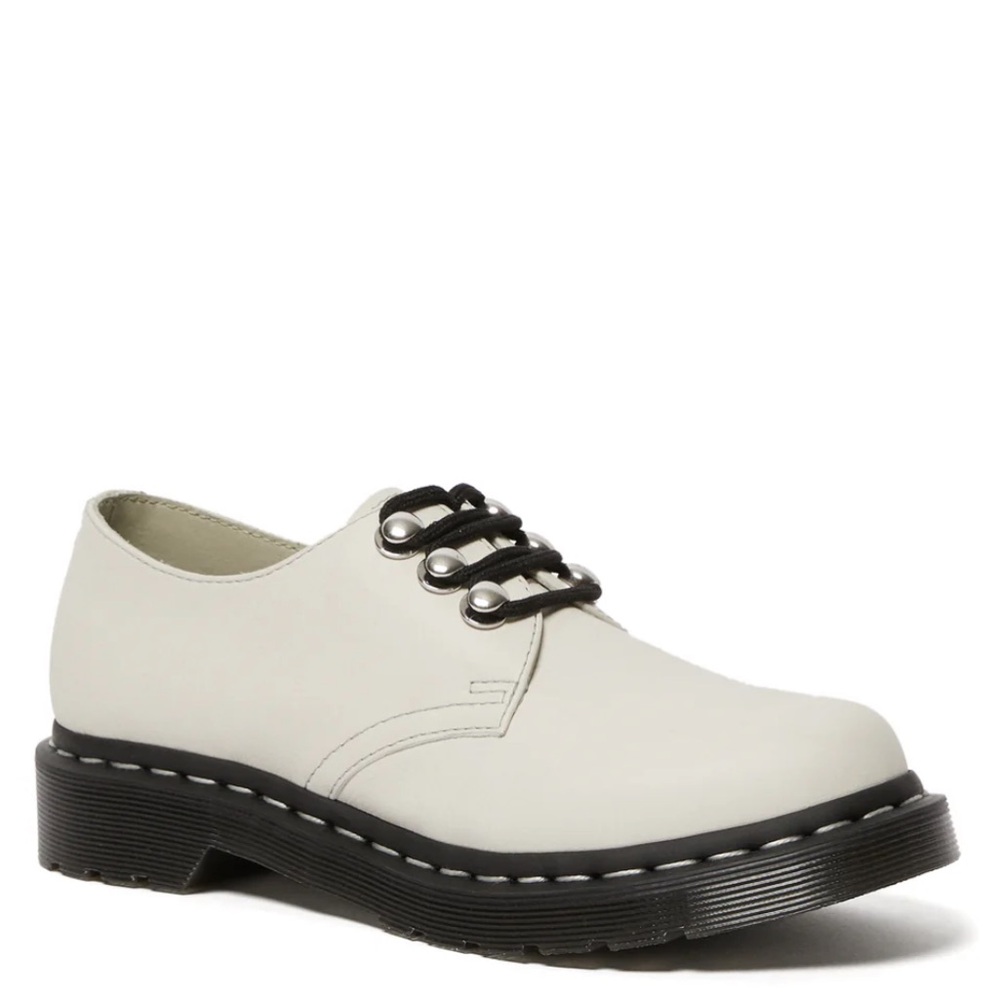 Dr. Martens 1461 HDW Ivory Oxford Hardware Leather Shoes Women’s Size 8 Unisex - Picture 1 of 12